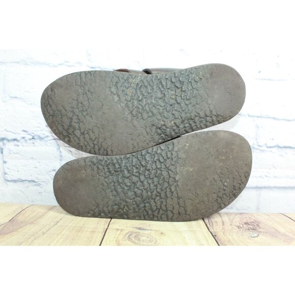 Frye Brown Leather Footbed Crisscross Sandals Size 10.5 - Picture 7 of 7